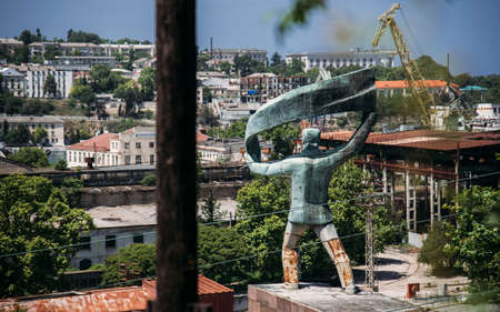 Monument to workers of the Sevmorzavodの写真素材