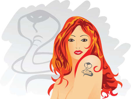 girl tatooのイラスト素材