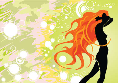 girl on grunge backgroundのイラスト素材