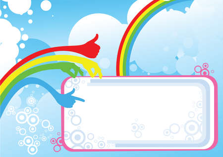 vector rainbow frameのイラスト素材