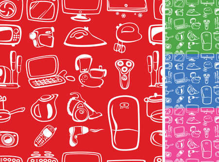 Home appliances symbols seamlessのイラスト素材