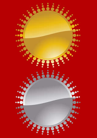 gold and silver sun symbolのイラスト素材