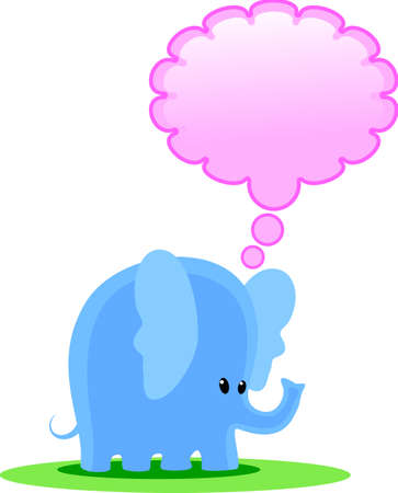 blue elephant thinksのイラスト素材