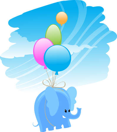 flying elephantのイラスト素材