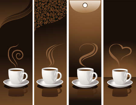 banner with coffee cupsのイラスト素材