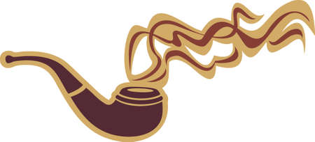 tobacco pipe with smoke