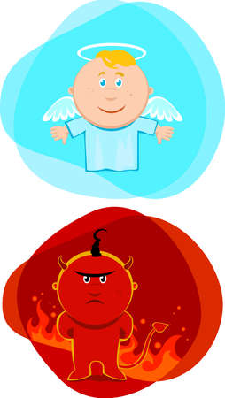 angel and devil kidsのイラスト素材