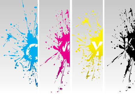 cmyk new splatのイラスト素材