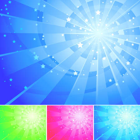 background with stars in blue, green and pink colorsのイラスト素材
