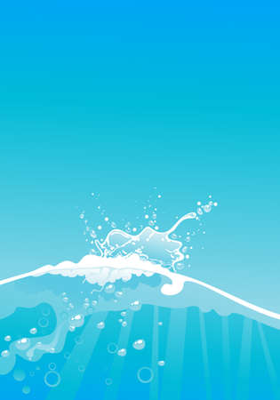 splash in clear blue waterのイラスト素材