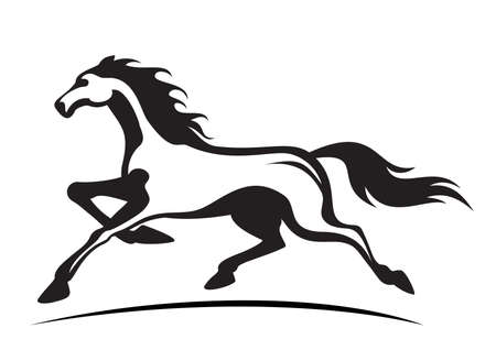 young stallion runningのイラスト素材