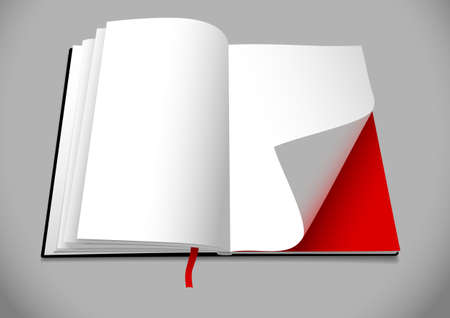 Opened book with blank pages. illustration can be scale to any size and easy to edit.のイラスト素材