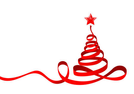 Stylish Chritmas Tree with Red Star.   illustration can be scale to any size.のイラスト素材