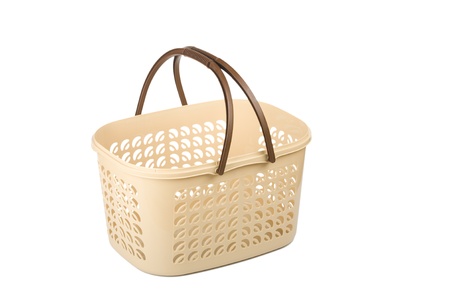basket isolated on white backgroundの写真素材