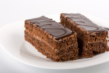 Chocolate cake on a plate