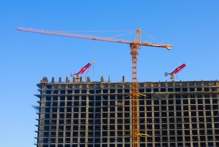 construction site with crane and buildingの写真素材