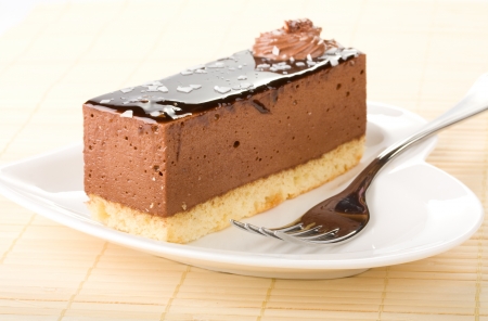 chocolate souffle cake at the saucerの写真素材