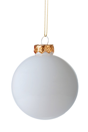 White christmas ball isolated on white backgroundの写真素材