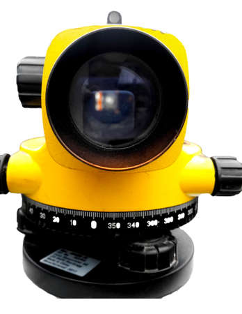 leveling instrument on a white backgroundの写真素材