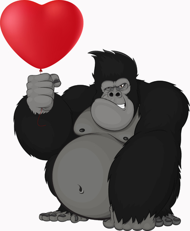 Vector illustration  Monkey with balloonのイラスト素材