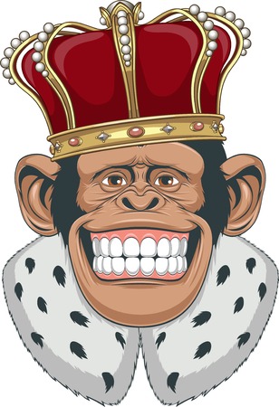 Vector illustration, formidable monkey in a crownのイラスト素材