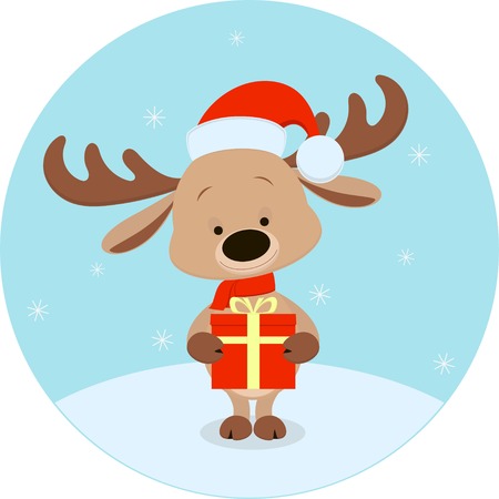 Vector illustration, cute deer cartoonのイラスト素材