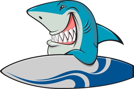 Vector illustration, toothy white sharkのイラスト素材