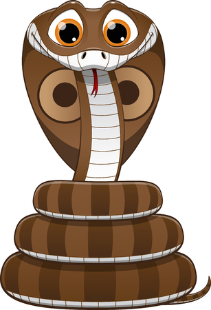 illustration Cute baby cobra on a white backgroundのイラスト素材