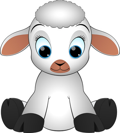 Lamb on a white background illustrationのイラスト素材