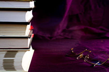 Books and glassesの写真素材