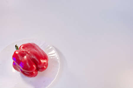 Red pepper isolated on whiteの写真素材