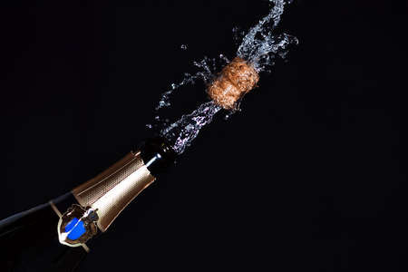 Close-up of champagne explosionの写真素材