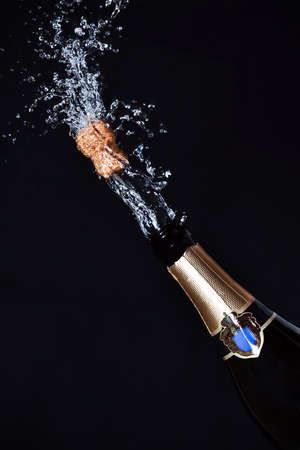 Close-up of champagne explosionの写真素材