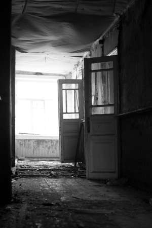Abandoned house in Pripyat, Chernobyl Exclusion Zone, Ukraineの写真素材