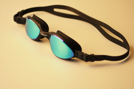 Swimming goggles isolated on a white background. selective focus.の写真素材