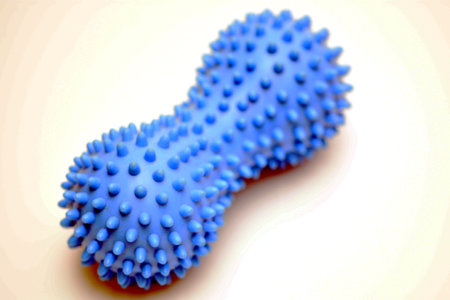 3d illustration of blue corona virus over a white background.の写真素材