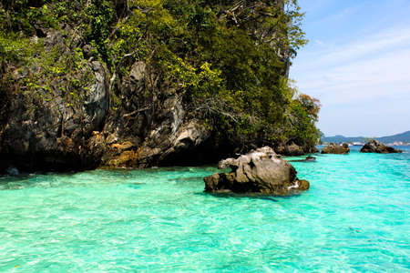 Beautiful water of the ocean on Phi-Phi Islandの写真素材
