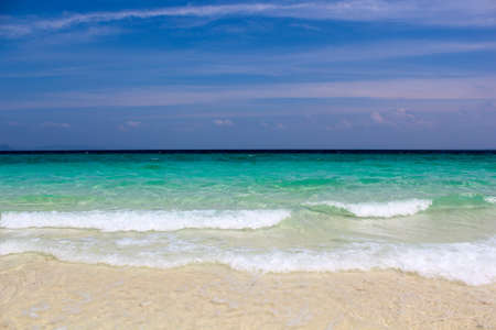 Beautiful turquoise water on a tropical beach in the middle of the oceanの写真素材
