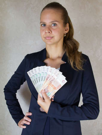 Girl with money in hand
