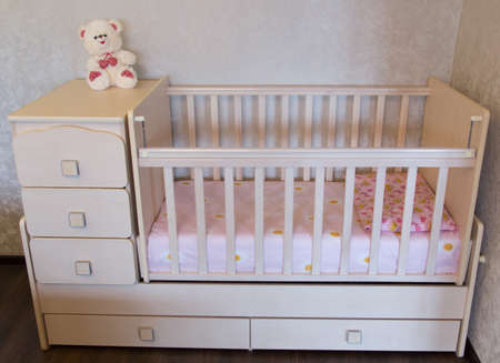Baby crib. Bed for childの写真素材