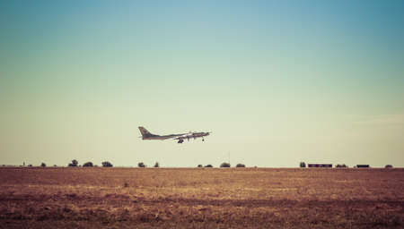 Engels, Russia - August 19, 2017: Day of the Air Fleet. Military bomber in the air, in the skyのeditorial素材
