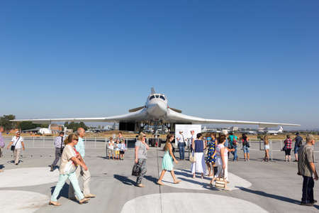 Engels, Russia - August 19, 2017: Day of the Air Fleet. Airplane in the aircraft park