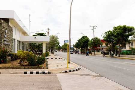 Varadero, Cuba - May 20, 2021: Streets of Varadero. Exotic retro carsのeditorial素材