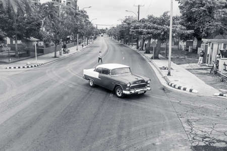 Varadero, Cuba - May 20, 2021: 1957 Chevrolet Bel Air in motionのeditorial素材