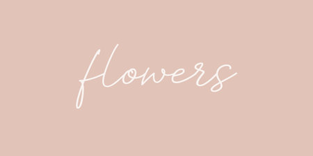 Flowers - hand drawn calligraphy and lettering inscription.のイラスト素材