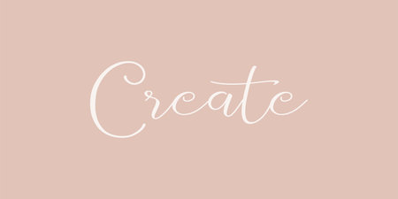 Create - hand drawn calligraphy and lettering inscription.のイラスト素材