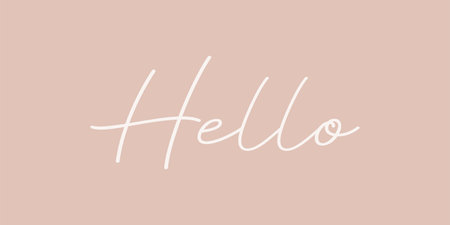 Hello - hand drawn calligraphy and lettering inscription.のイラスト素材