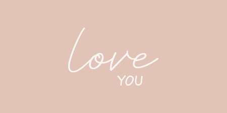 love you- hand drawn calligraphy and lettering inscription.のイラスト素材