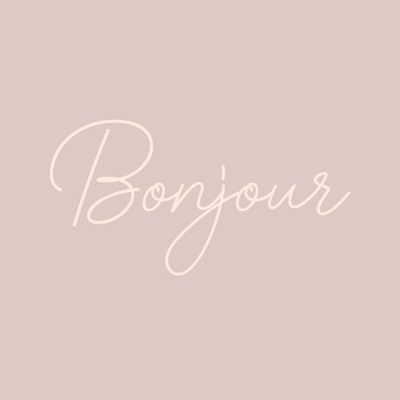 bonjour - hand drawn calligraphy and lettering inscription.