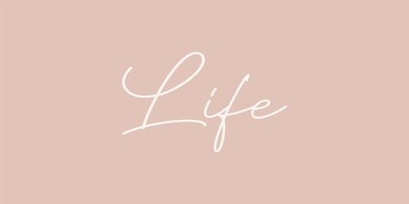 Life - hand drawn calligraphy and lettering inscription.のイラスト素材